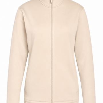 Light Beige Long-Sleeve Zip Track Jacket