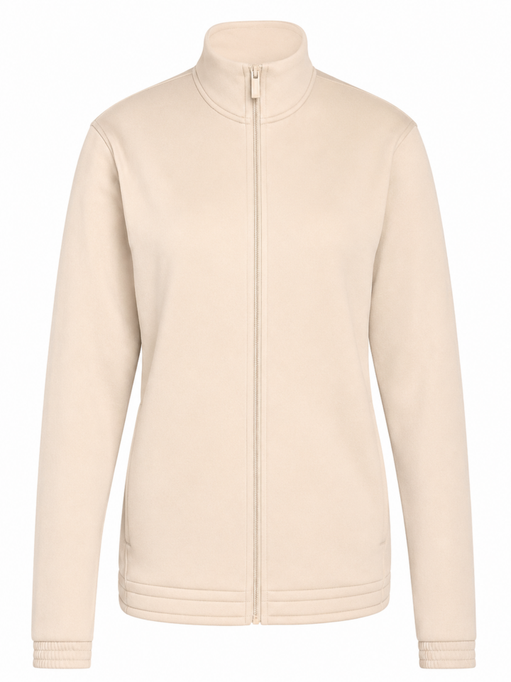 Light Beige Long-Sleeve Zip Track Jacket