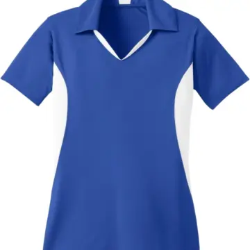 Royal Blue and White Side-Panel Polo Shirt