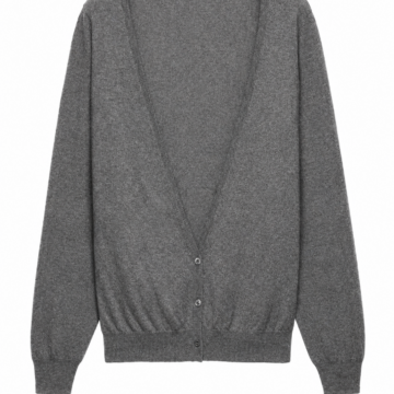 Heather Grey Longline Cardigan with V-Neck
