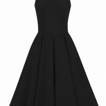 Ruffled Sleeve Fit and Flare Dress