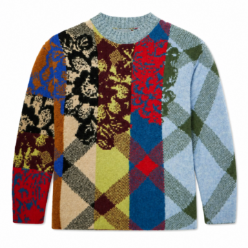 Multicolor Patchwork Argyle Sweater
