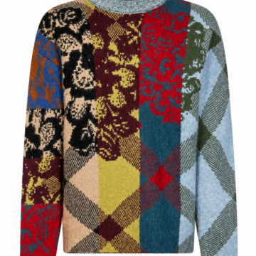 Multicolor Patchwork Jacquard Sweater