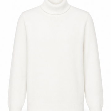 Off-White Ribbed Turtleneck Sweater