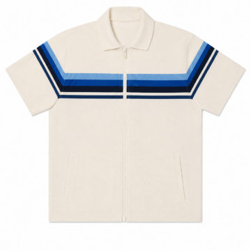 Off-White Chevron Stripe Zip Polo Shirt